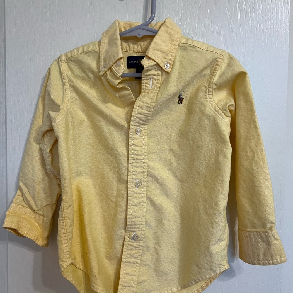 Ralph Lauren Toddler Light Yellow Button-Down Shirt
